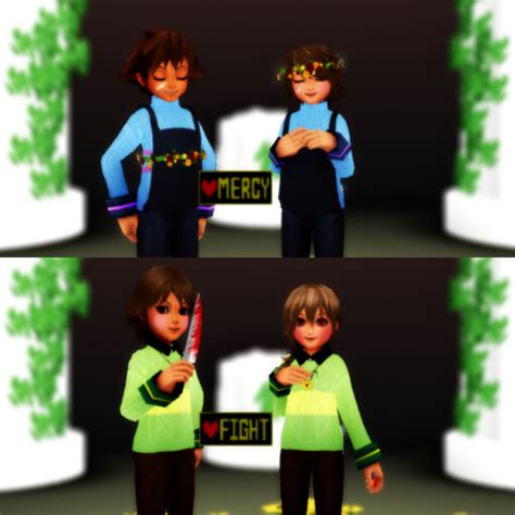 Wip Undertale Frisk And Chara Mercy Or Fight By Karlievocaloid4 On