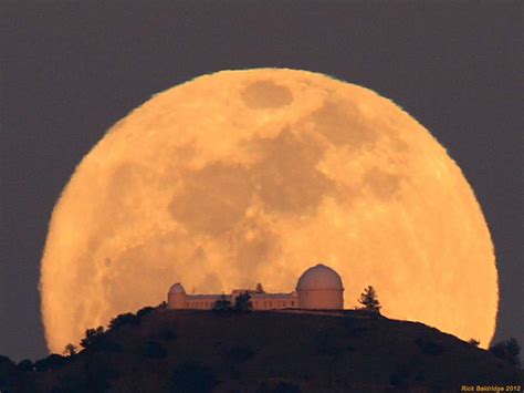 Moon Illusion Full Moon Rose Behind Mount Hamilton East Of San Jose