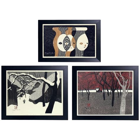 Collection Of Three Japanese Woodblock Prints By Kiyoshi Saito At 1stdibs