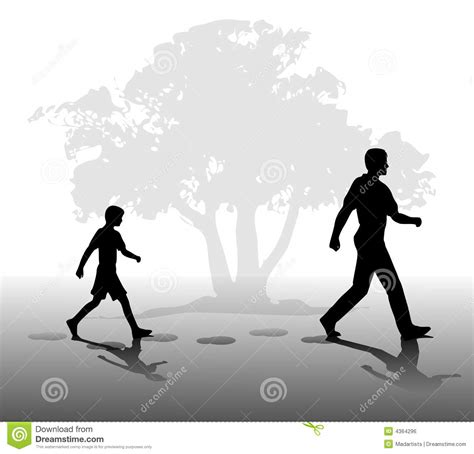 Boy Following In Father's Footsteps Royalty Free Stock Image - Image ...