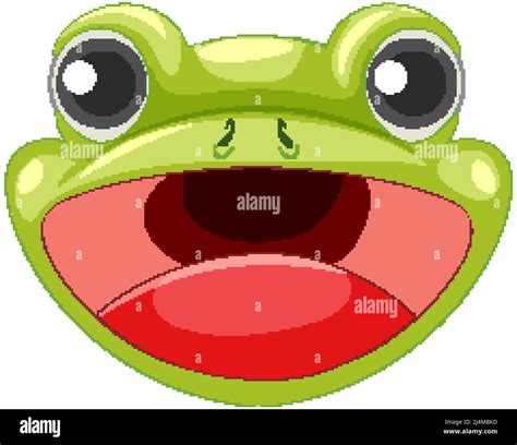 Cartoon Face Of Green Frog Illustration Stock Vector Image And Art Alamy