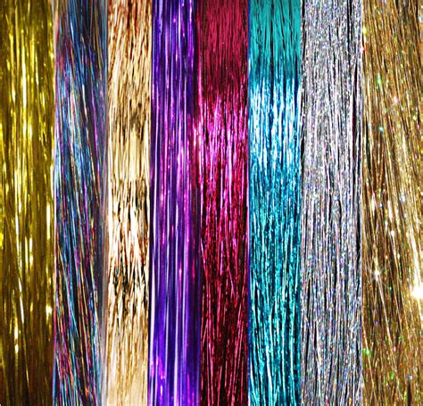 40 Sparkling And Shiny Hair Tinsel 600 Strands Sparkling Silver Pur