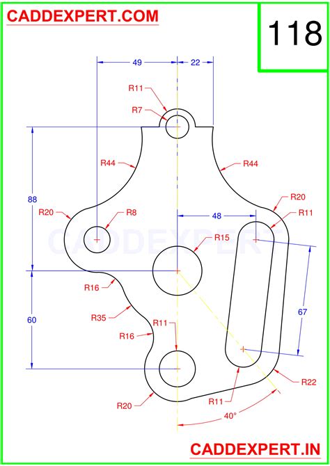 Autocad 2d Drawing For Practice Page 4 Of 4 Caddexpert