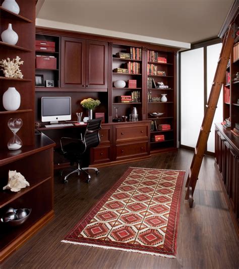 Home Office In Cherry Wood Traditional Home Office New York By
