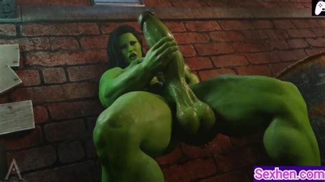 4k She Hulk Futa Massage And Masturbate His Big Green Penis To Cum