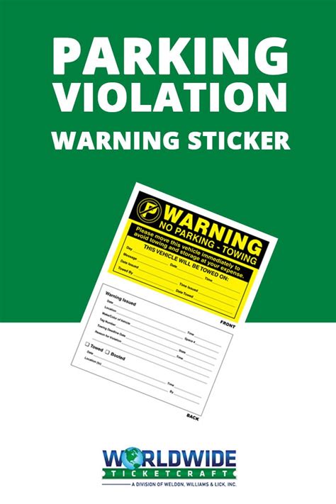Parking Violation Warning Sticker Parking Solutions Green Sticker