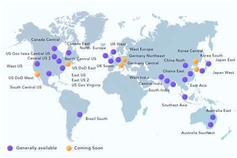 Azure Canada Central Azure Data Center Locations Map