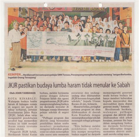Dua maut di jalan raya setiap hari. Jabatan Keselamatan Jalan Raya Sabah: Keratan Akhbar dan ...