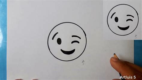 Como Dibujar Un Emoji Guiño Paso A Paso How To Draw A Winking Emoji
