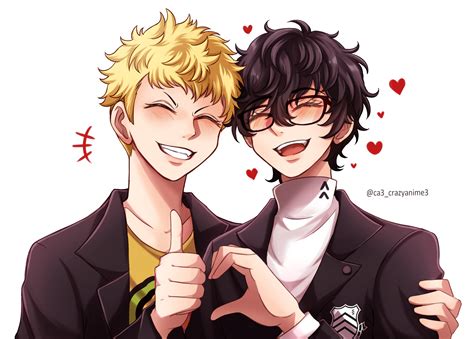 Amamiya Ren And Sakamoto Ryuuji Persona And More Drawn By Crazyanime Danbooru