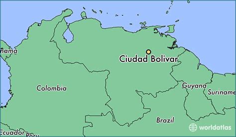 Where Is Ciudad Bolivar Venezuela Ciudad Bolivar Bolivar Map
