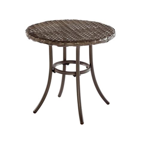 Stylewell 18 In Mix And Match Brown Round Metal Outdoor Patio Accent