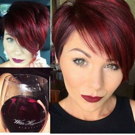 Image Result For Burgundy Or Red Lowlights With Bob Hairstyle Pelo