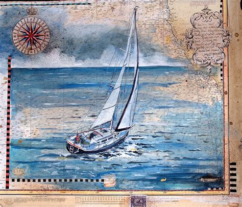 Chart Art Southern California Sailboat Painting Painting Nautical