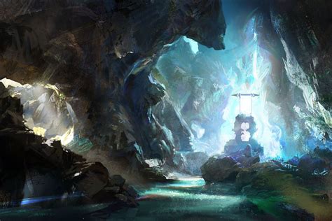 Artstation Magic Cave Hongqi Zhang Fantasy Landscape Dnd