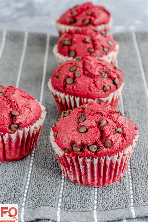 Red Velvet Muffins With Kiss Of Choco Chips Holiday Dessert Recipe