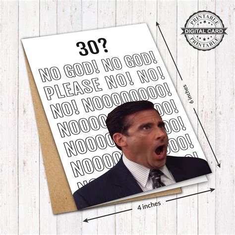 The Office Birthday Card Michael Scott Card Print Thirty Year