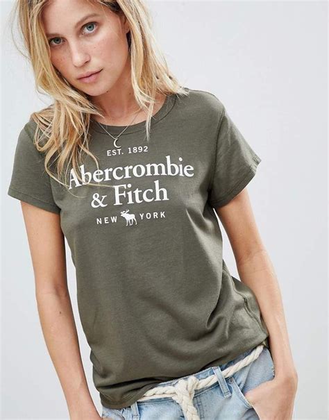 Abercrombie And Fitch Embroidered Logo T Shirt Womens Tops Abercrombie Fashion