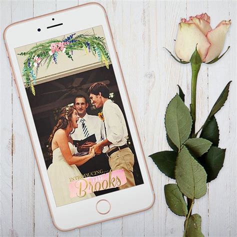 Snapchat Geofilter Wedding Rustic Filter Floral Etsy Wedding