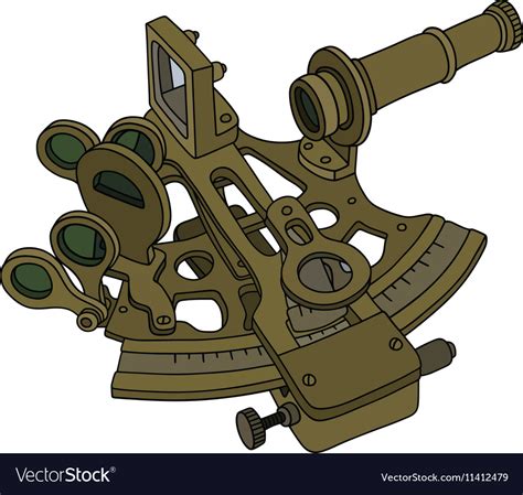 vintage brass sextant royalty free vector image