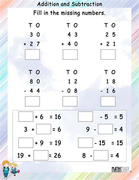 Addition Subtraction Math Worksheets