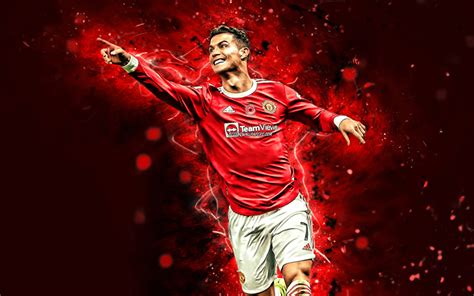 Download Wallpapers 4k Cristiano Ronaldo Manchester United 2022 Red