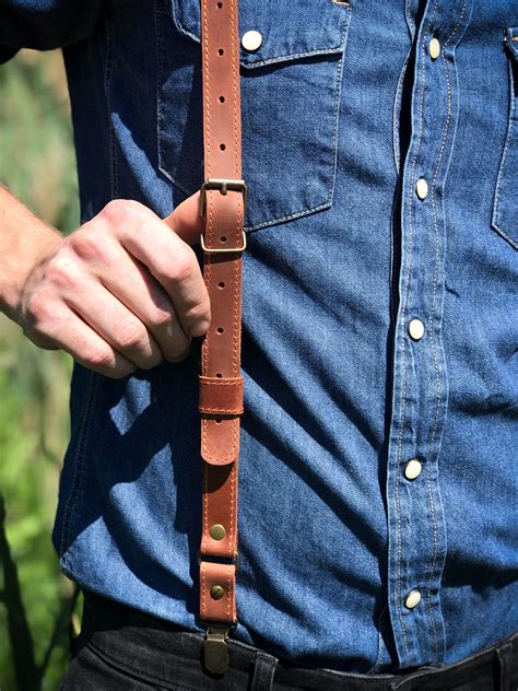 Personalized Leather Suspenders Leather Suspenders With Monogram