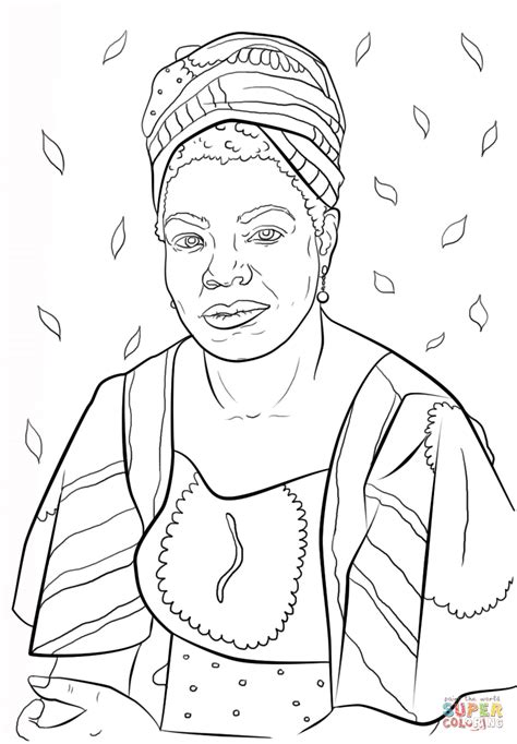 Maya Angelou Coloring Page Free Printable Coloring Pages