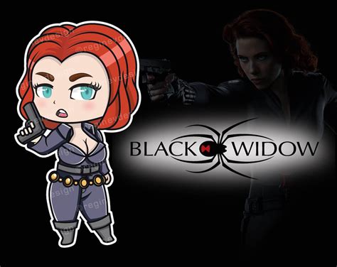 Black Widow Clipart Black Widow Sticker Avengers Marvel Etsy Uk