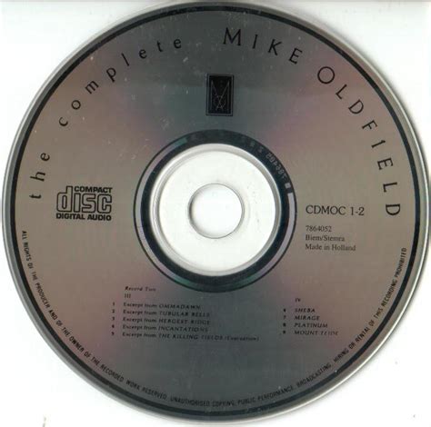 The Complete Virgin Cd Mike Oldfield Worldwide Discography