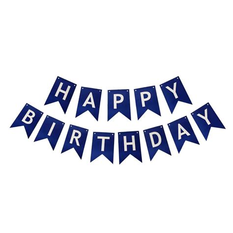 Party D Cor Blue Birthday Banner Navy Birthday Banner Blue Happy Birthday Banner Boy Birthday