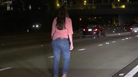 she s lost drunk woman pees and stumbles in the middle of the i 15 freeway in san diego youtube