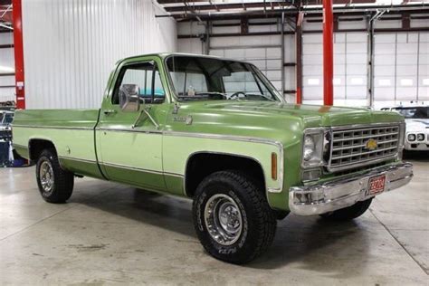 1976 Chevrolet K 10 Scottsdale 46462 Miles Green Pickup Truck 400ci V8