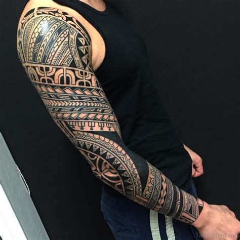 Graceful Tribal Tattoos On Full Sleeve