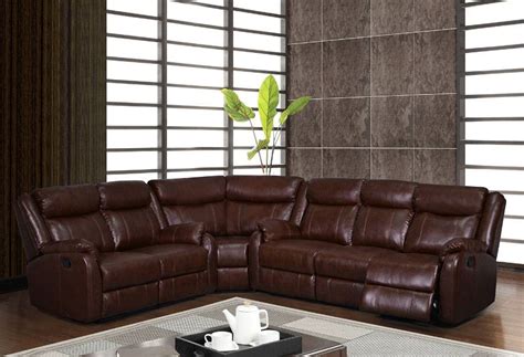 © braccisofas.com all rights resevered. Traditional Brown or Burgundy Sectional with Reclining ...