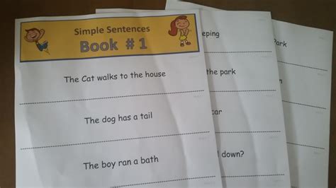 Simple Sentences Reading Book