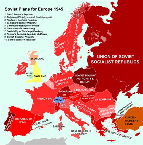 Post Wwii Map Of Europe If The Soviets Had Their Way Rimaginarymaps