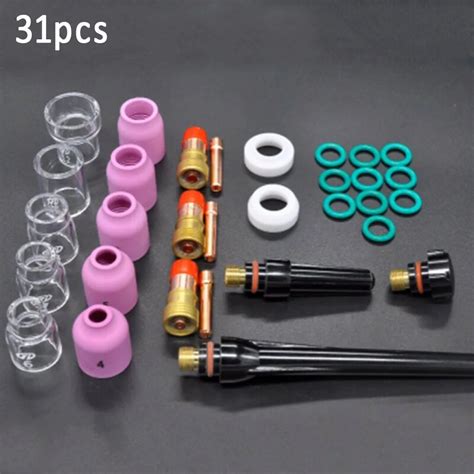 Pcs Tig Welding Torch Stubby Gas Lens Pyrex Glass Cup Set For Wp