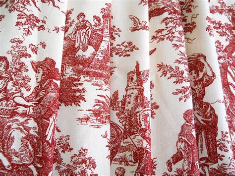 Drapery Curtain Panels Drapes Red French Country Toile Curtains Red