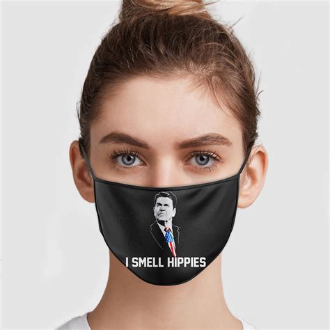 Ronald Reagan I Smell Hippies Face Mask Teemoonley Com