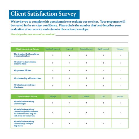 7 Client Satisfaction Survey Samples Sample Templates