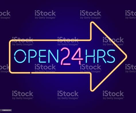 Open 24 Hrs Arrow Vector Stock Illustration Download Image Now 24 7