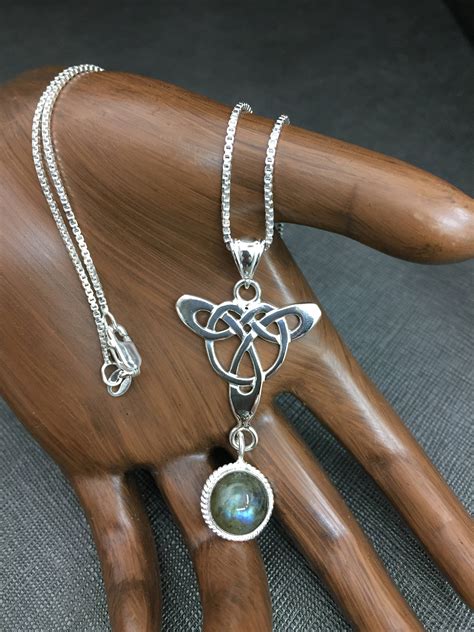 Celtic Trinity Knot Drop Necklaces Sterling Silver Ts For Her