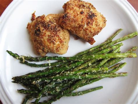 Honey Baked Chicken Thighs With Parmesan Crusted Asparagus