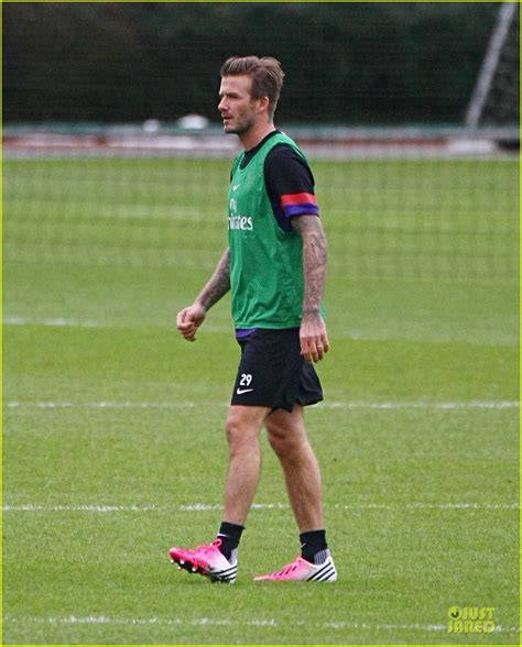 David Beckham Fitness Workout At Arsenal Fc Training Center Photo