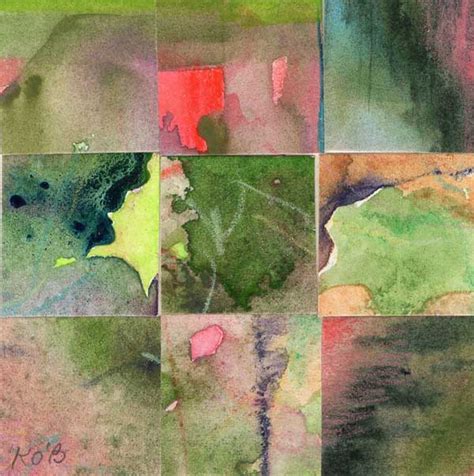 09 Paintings 06 Watercolor Collage 3x3 By Kathleen Obrien