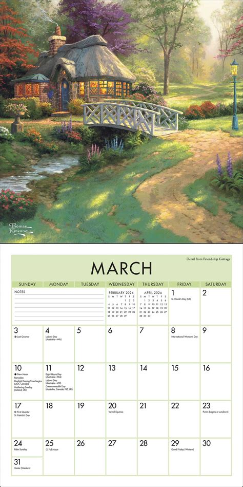 Thomas Kinkade Studios 2024 Mini Wall Calendar Book Summary And Video