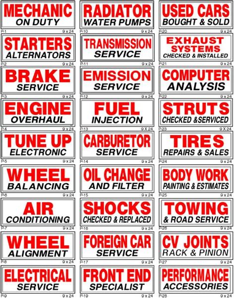 Automotive Signs Smog Signs Automotive Repair Signs