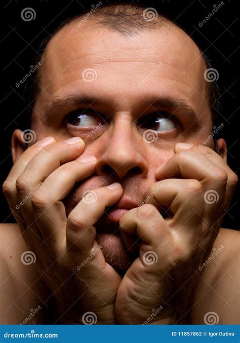 Man In Fear Stock Photo Image Of Scare Anxious Forties 11857862