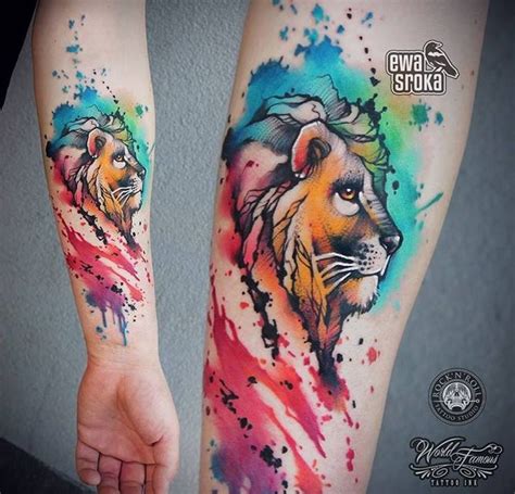 Colored Lion Tattoos Tattoo Ideen Bild Tattoos Löwin Tattoo